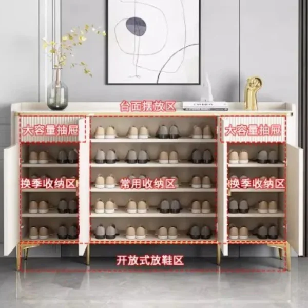 Nordic Luxury Double Row Shoe Rack Dust Proof Storage Organizer Shoe Cabinet Ultra Thin Scarpiera Salvaspazio Hallway Furniture - Image 4