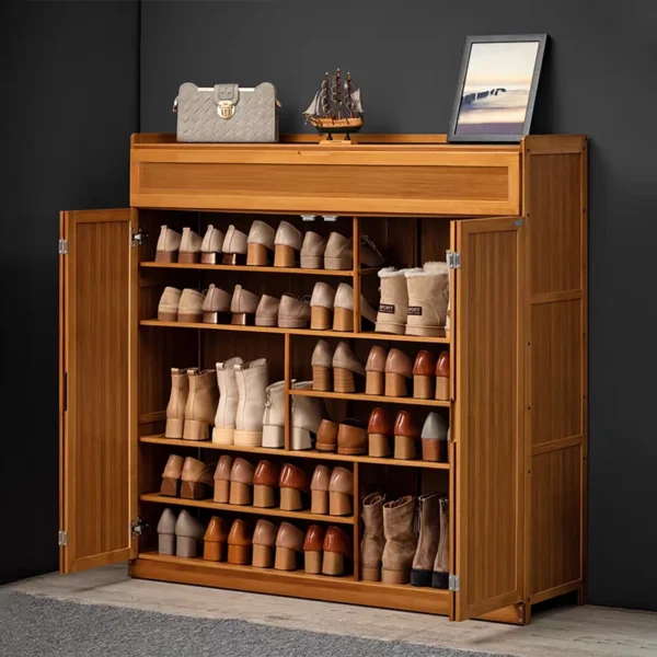 Modern Bamboo Rack Storage Shoe Cabinet Organizer Living Room Luxury Designer Shoe Cabinets Closet Display Home Furniture - Image 3