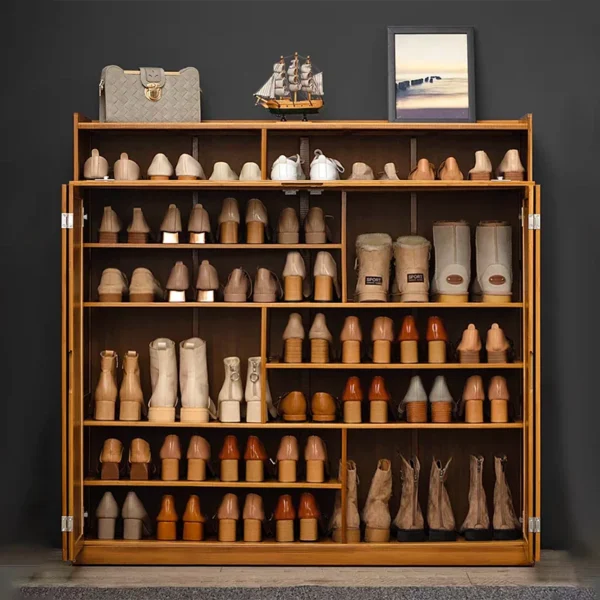 Modern Bamboo Rack Storage Shoe Cabinet Organizer Living Room Luxury Designer Shoe Cabinets Closet Display Home Furniture - Image 4